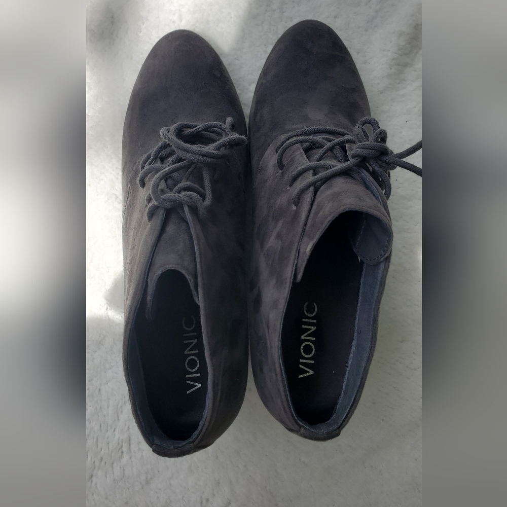 Vionic Elevated Becca Gray Suede Wedge Women Boot… - image 5